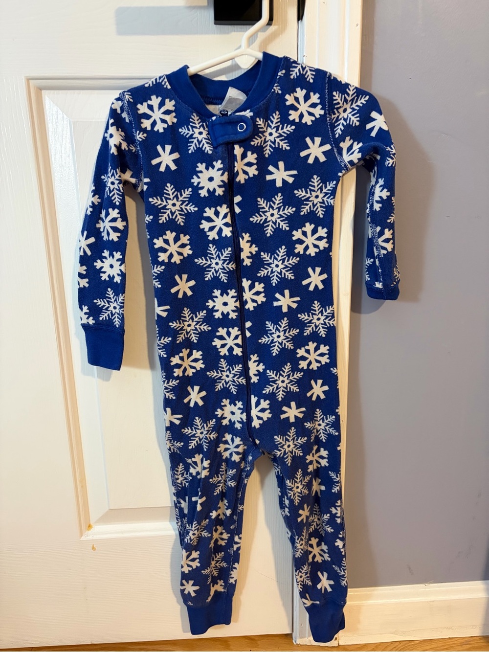 Hanna Andersson Kids Blue Snowflake Sleeper 3T